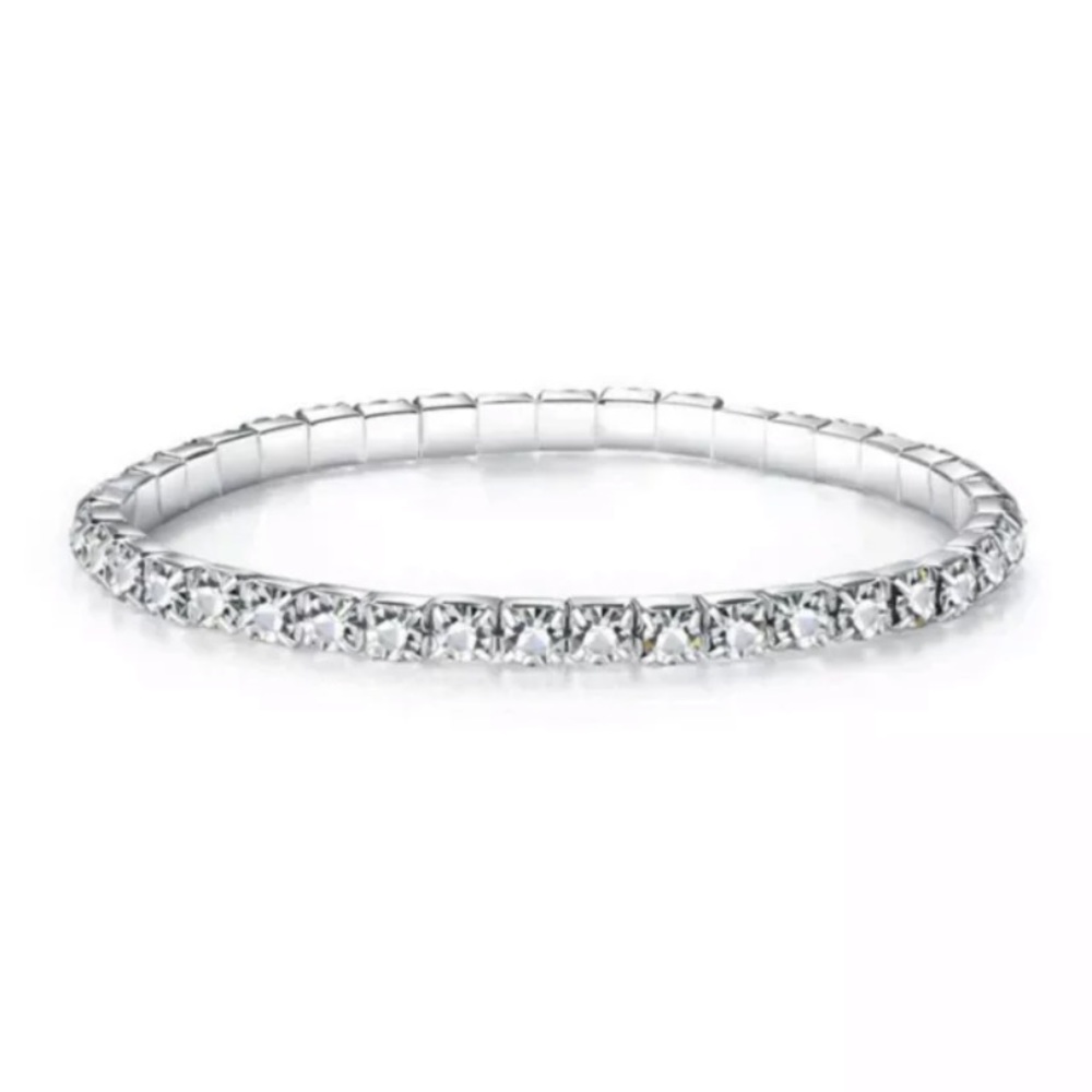 Crystal Ankle Bracelet 8 1/2”-10” stretchy NEW - Picture 3 of 11